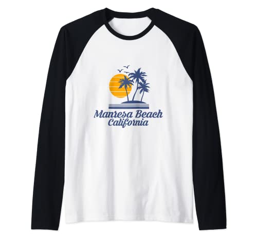 Manresa Beach California CA Ciudad Estado Camiseta Manga Raglan