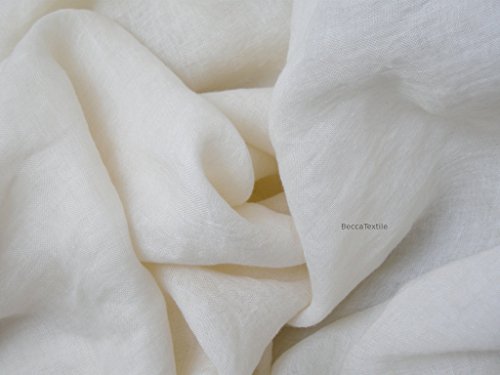 Manta de lino 100%, color blanco,BeccaTextile.