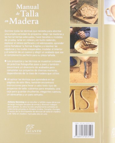Manual de talla en madera: Técnicas y proyectos para realizar hermosas creaciones en madera (SIN COLECCION)