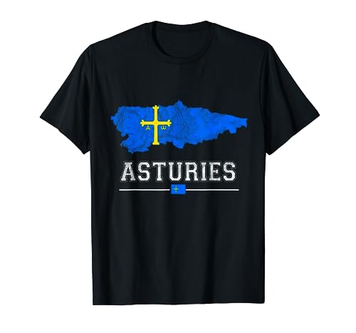 Mapa asturiano y bandera - Asturias en España recuerdo Camiseta