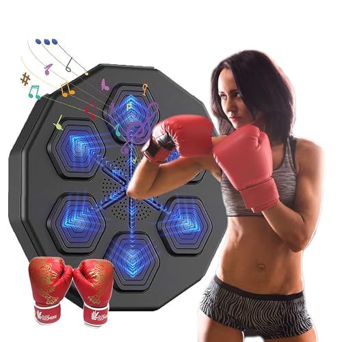 Máquina De Boxeo Musical Montada En La Pared equipo de entrenamiento de boxeo Intelligente, Boxing Training Devices con guantes, Connessione Bluetooth para entrenamiento en casa y regalo ( Tamaño : Ma