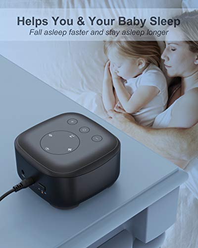 Máquina de ruido blanco, máquina de sonido portátil para adultos Baby Kids Sleeping, 30 sonidos calmantes incluyendo ruido blanco / sonidos de ventilador/naturaleza/cuna para guardería, oficina, hogar