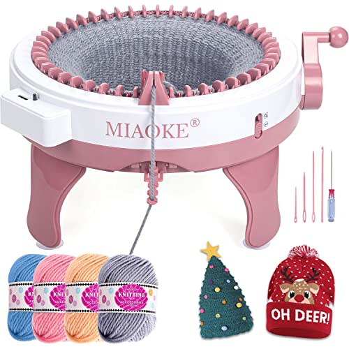 Máquina de tejer MIAOKE, máquina de agujas rotativas de 48 agujas de telar para adultos y niños, juguetes de bricolaje de gran tamaño, tejidos a mano, como sombreros, bufandas, guantes