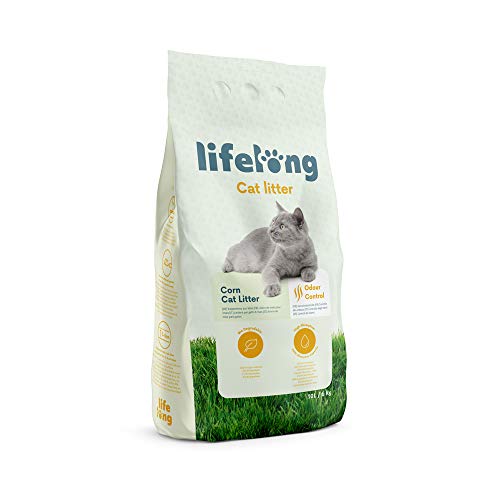 Marca Amazon - Lifelong Arena Aglomerante de maíz para gatos, Sin fragancia, 10L (Paquete de 1)