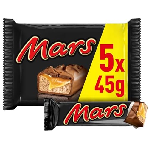 Mars Chocolatina de deliciosa crema de turrón y caramelo recubiertos del más fino Chocolate con Leche (Pack de 5 x 45g)
