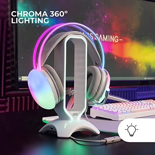 Mars Gaming MH-Glow Rosa, Auriculares 360° Full Chroma RGB Flow, Micrófono Cancelación de Ruido, Diseño Ultra-Ligero, Almohadillas Mempory-Foam, Compatibilidad Universal
