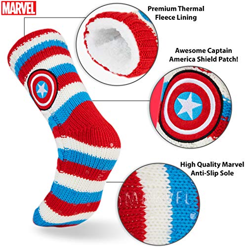 Marvel Calcetines Hombre de Superhéroes, Calcetines de Andar por Casa Antideslizantes (Multicolor)