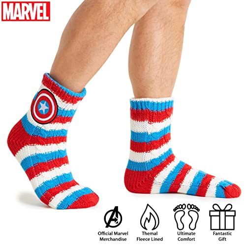 Marvel Calcetines Hombre de Superhéroes, Calcetines de Andar por Casa Antideslizantes (Multicolor)