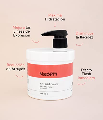 MASDERM | Crema Facial Radiofrecuencia Hidratante 500 ML | Antiarrugas | Ácido Hialurónico | Colágeno | Profesional | Mujer