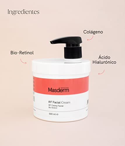 MASDERM | Crema Facial Radiofrecuencia Hidratante 500 ML | Antiarrugas | Ácido Hialurónico | Colágeno | Profesional | Mujer