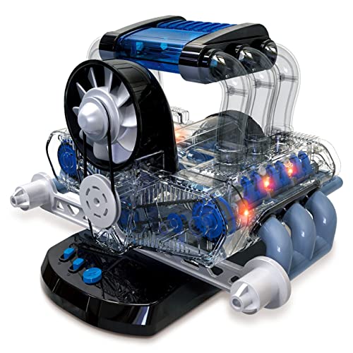 Master Hobby Motor V6 para Montar - 6 Cilindros con Luz y Sonido. Funcional, Incluye más de 320 Piezas. (+12 años)