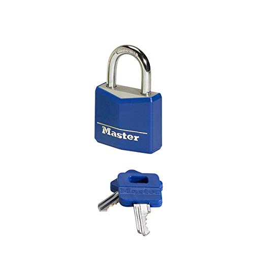 Master Lock 9131EURDCOL Candado con Llave con cuerpo de aluminio macizo revestido, Multicolor, 1 unidad