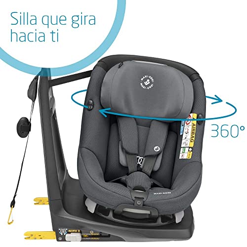 Maxi-Cosi Axissfix Silla de coche giratoria 360° isofix, silla auto reclinable y contramarcha para bebés 4 meses - 4 años, 61-105 cm, i-Size, Authentic Graphite