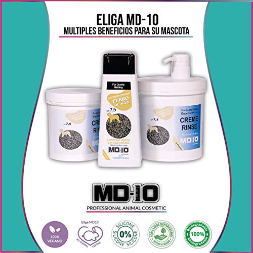 MD-10 COLLECTION Champú + Acondicionador para Perro de Agua + 2 Botellas Mezcladoras (750ml, Marron)