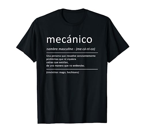 Mecánico Divertido Definición Mecánica Garaje Camiseta