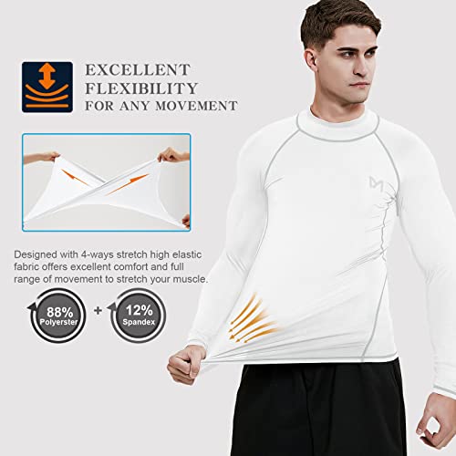 MEETYOO Camiseta Compression Hombre, Hombre Ropa deportiva Manga Larga Base Layers para Running Gym Ciclismo