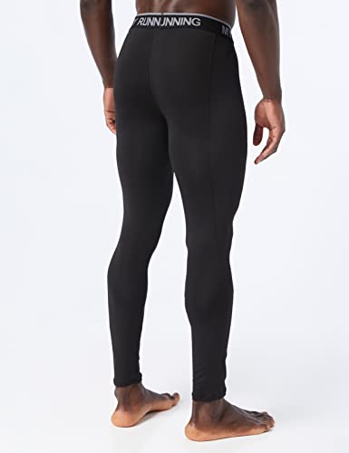 MEETYOO Leggings Hombre, Compresión Secado Rápido Pantalones Deporte Mallas Largas para Running Fitness Yoga, Negro-1, M