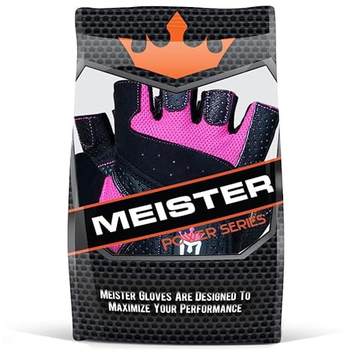 Meister - Guantes de levantamiento de pesas para mujer, con piel lavable Amara, color rosa, talla XS