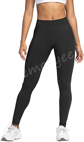 Memoryee Leggings Deportivos Mujer Push Up Mallas Anticeluliticos Pantalones Fitness Suaves Cintura Alta Elásticos Leggins Yoga/Black/M