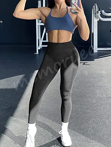 Memoryee Leggings Deportivos Mujer Push Up Mallas Anticeluliticos Pantalones Fitness Suaves Cintura Alta Elásticos Leggins Yoga/Black/M