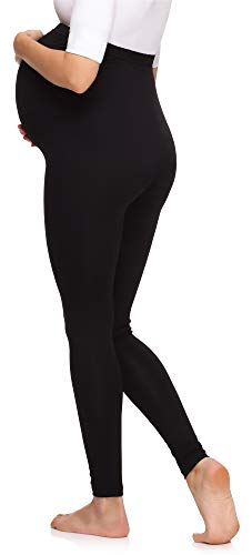 Merry Style Leggins Premamá Pantalones Largos Mujer MS10-297 (Negro, M)