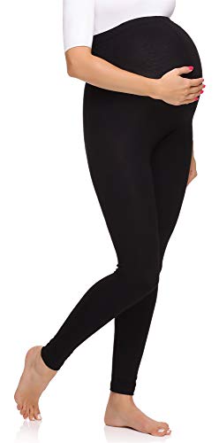 Merry Style Leggins Premamá Pantalones Largos Mujer MS10-297 (Negro, M)