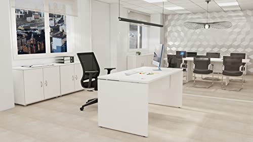 Mesa de Oficina. Euro 2000. Color Blanco. 160x80 cm