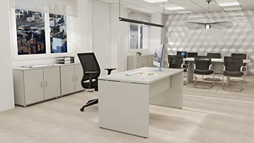 Mesa de Oficina. Euro 2000. Color Gris. 160x80 cm