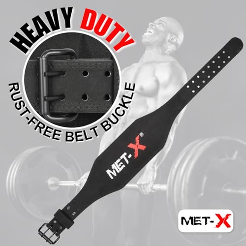 MET-x Premium piel de vacuno 6 "peso levantamiento gimnasio cinturón para entrenamiento lumbar apoyo Fitness ejercicio Bodybuilding