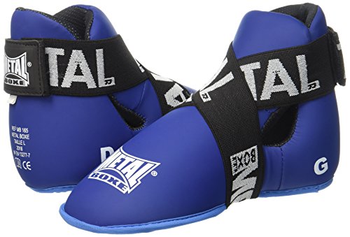 METAL BOXE MB165 - Protecciones de pie para Artes Marciales, Color Azul, Talla S