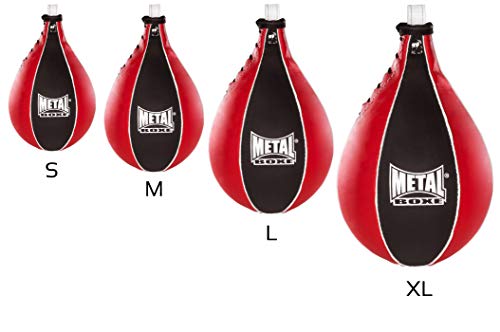 METAL BOXE mb168 Peras de Velocidad combinada, Color Negro/Rojo, tamaño Taille S, 0.197