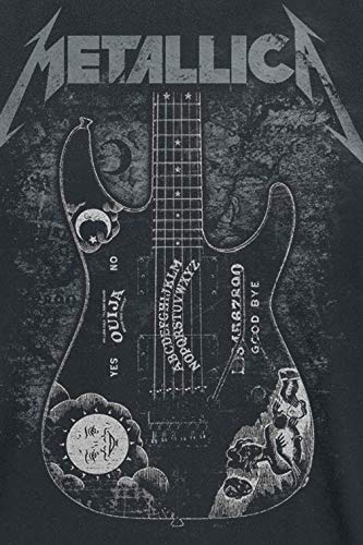 Metallica Hammett Ouija Guitar Hombre Camiseta Negro L, 100% algodón, Regular