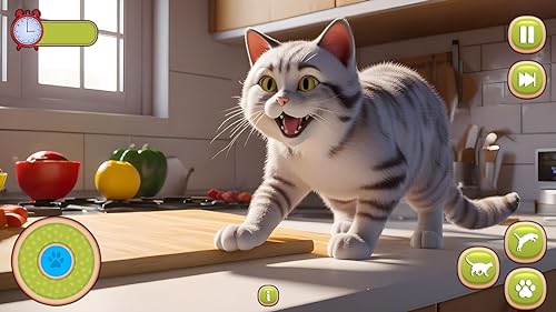 Mi mejor juego de simulador de gatos y mascotas lindo 2024: aventura de peleas de pequeños gatitos y perros: juego de vida en refugios de animales para niños