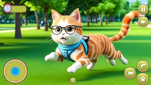 Mi mejor juego de simulador de gatos y mascotas lindo 2024: aventura de peleas de pequeños gatitos y perros: juego de vida en refugios de animales para niños