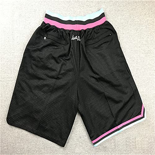 Miami Heat City Edition - Pantalones cortos de baloncesto, para hombre (secado rápido, con bolsillos), negros, S
