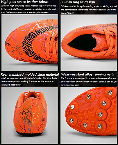MICKEYCAT Zapatillas De Clavos Atletismo Unisex Respirable Antideslizantes Atletismo para Velocidad Sprint Aire Libre Atletismo Zapatos De Entrenamiento Zapatos De Deporte,001,41EU