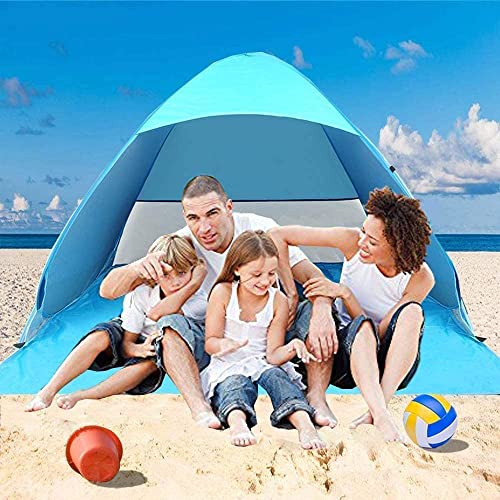 Miconi Pop Up Tienda de Playa para 1-3 personas Anti-UV Protección Solar UPF 50, Portátil para Jardín, Camping, Viajes, Pesca, Picnic y Deportes al Aire Libre (165*150*110)cm