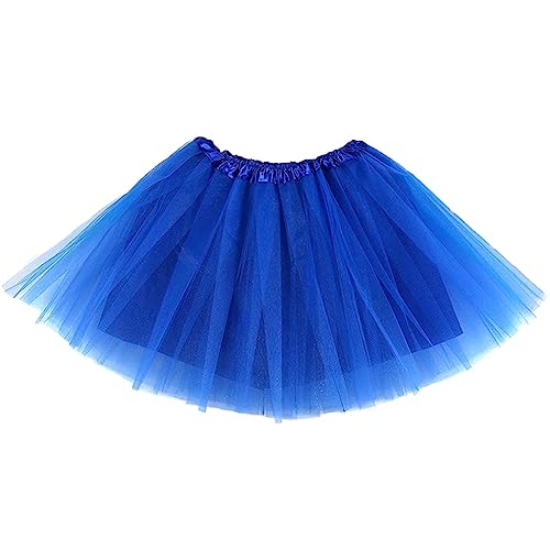 mini kitty Tutu Falda para Mujer Faldas de Tul Elástico 4 Capas Disfraces de Ballet Bail Tutus Niña para Halloween Fiesta Costume Carnaval Bailarina (Azul)