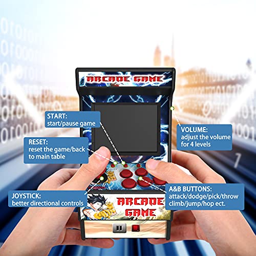 Mini máquina de Juegos Arcade de 2.8 ”RHAC06 156 Juegos portátiles clásicos El Mejor Juguete electrónico para niños y Adultos con Pantalla Colorida y batería Recargable
