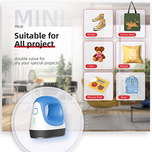 Mini Prensa de Calor, 11.4 x 6.6 cm, Pequeña EasyPress Portátil para Camisetas, Zapatos, Bolsos, Sombreros y Proyectos de Vinilo HTV Transferencia de Calor