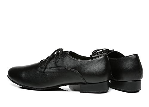 MINITOO Zapatos de Danza para Hombre con tacón estándar de Cuero para Baile TH250501 Nergo EU 43