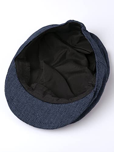 mintgreen Sombreros Gorras Bebés Niño, Recién Nacido Vendedor de Periódicos Gorra Vintage Tweed Plano Sombrero de Panadero, Azul, 4-5 años