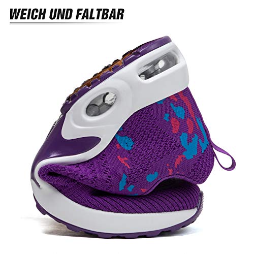 Mishansha Air Zapatillas de Running Mujer Respirable Zapatos de Deportes Femenino Ligeros Calzado Casual Caminar Sneakers Morado, Gr.38 EU