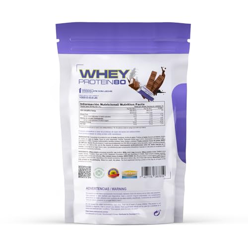 MM Supplements - Proteína Whey 80 - Bote de 1 Kg - Proteína Suero de Leche - Batido para Ganar Masa Muscular - Ayuda en la Recuperación Muscular - Sabor Choco Milk