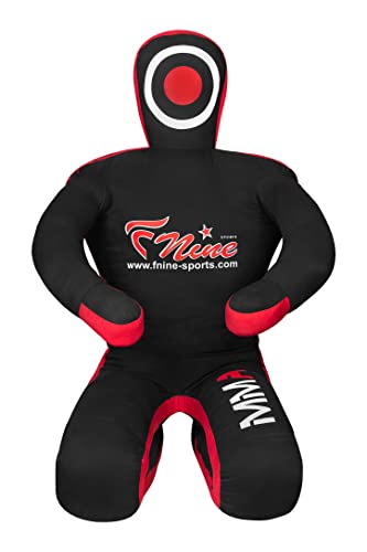 MMA Judo Punching UNFILLED Bag - Sitting Position Hands On Front Grappling Dummy (Black Canvas, 70")