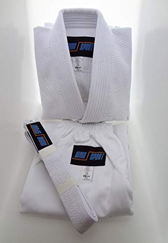 mmasport BJJ Kimono Jiu Jitsu 100% algodón 390 gr Color Blanco Kimono BJJ Basic (A2 (160-170 cm))