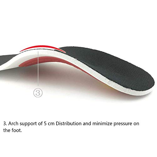 Mnioky - Plantilla ortopédica para soporte de arco alto, inserto para pies planos, plantillas ajustables para fascitis plantar dolor de pies (mujeres)