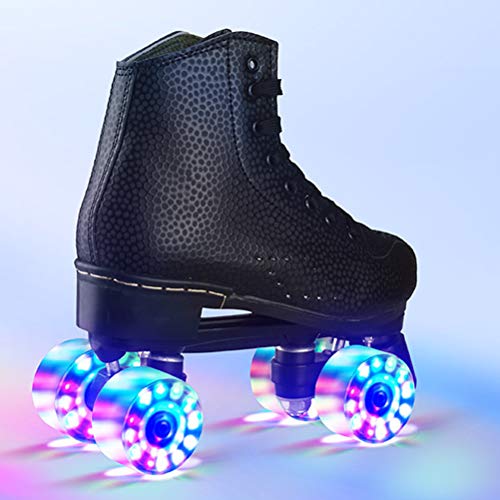 Mnsun Patines de ruedas Flash Wheel para hombre y mujer, patines con luz LED, patines de doble línea, 4 ruedas, ruedas clásicas, para niños, adolescentes y adultos