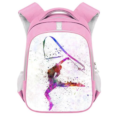 Mochila escolar para niña mochila con estampado de gimnasia rítmica mochila de gran capacidad mochila de viaje mochila para atleta de baile