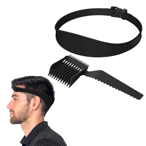 Moguri Fade Combs - Peines de peluquería y plantilla de afeitar para cortar el pelo, guía de corte de pelo, cinta de silicona curvada, gran cortapelos